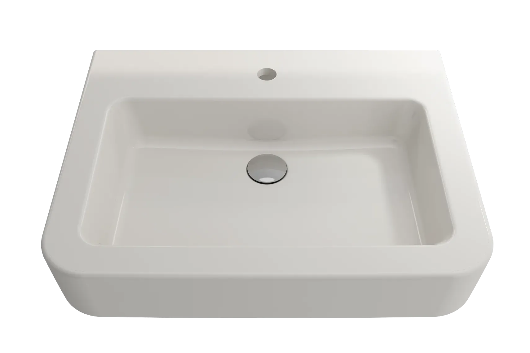 BOCCHI Parma 26" Rectangle Wallmount Fireclay Bathroom Sink, Biscuit, Single Faucet Hole, 1123-014-0126