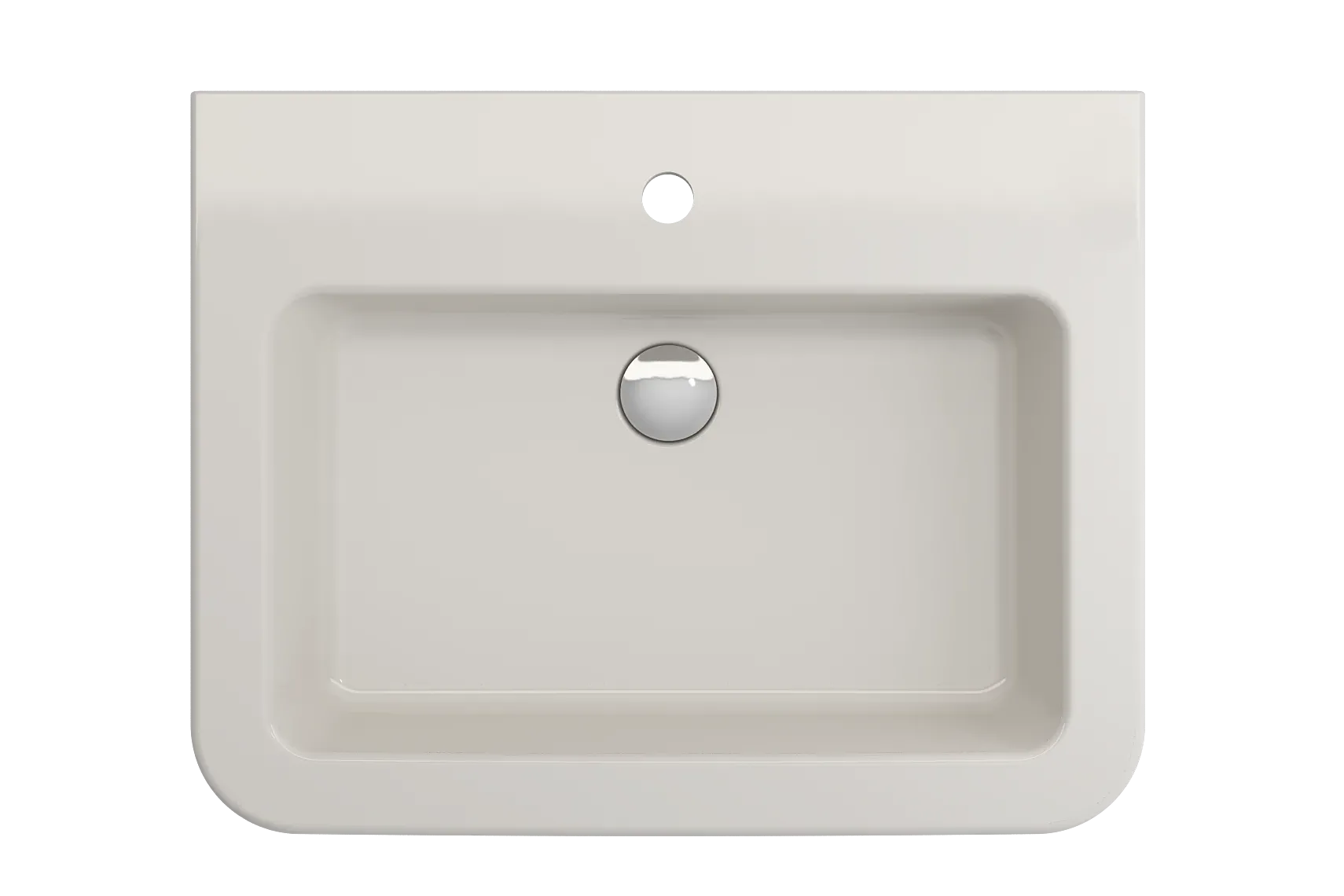BOCCHI Parma 26" Rectangle Wallmount Fireclay Bathroom Sink, Biscuit, Single Faucet Hole, 1123-014-0126