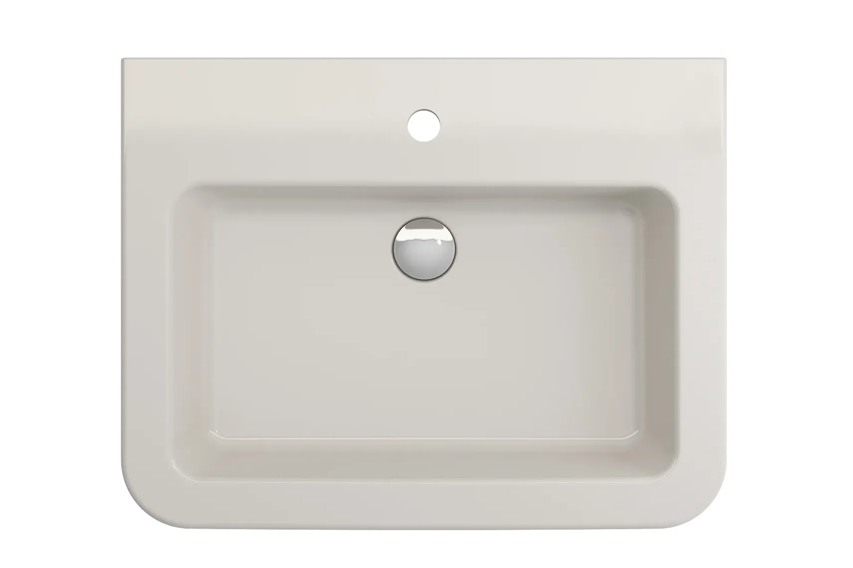 BOCCHI Parma 26" Rectangle Wallmount Fireclay Bathroom Sink, Biscuit, Single Faucet Hole, 1123-014-0126