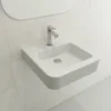 BOCCHI Parma 20" Rectangle Wallmount Fireclay Bathroom Sink, Matte White, Single Faucet Hole, 1122-002-0126
