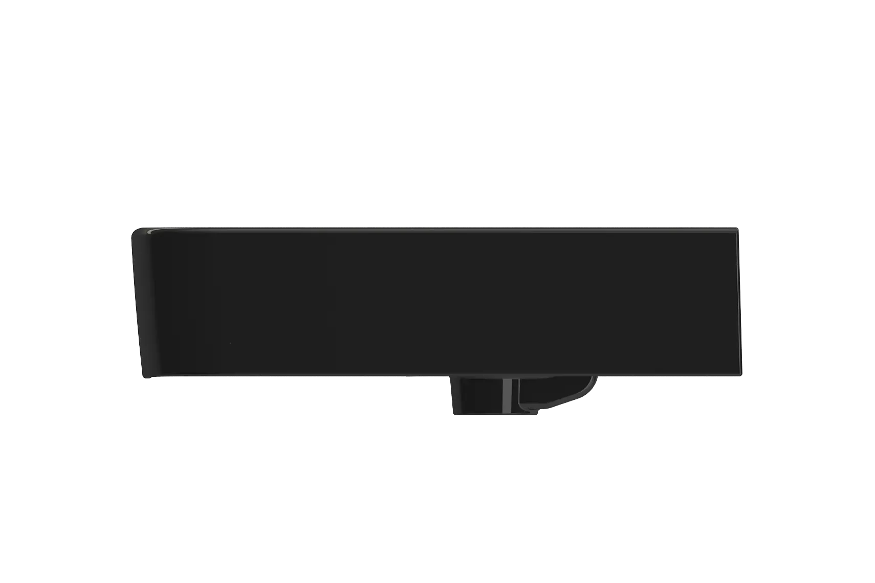 BOCCHI Parma 26" Rectangle Wallmount Fireclay Bathroom Sink, Black, Single Faucet Hole, 1123-005-0126
