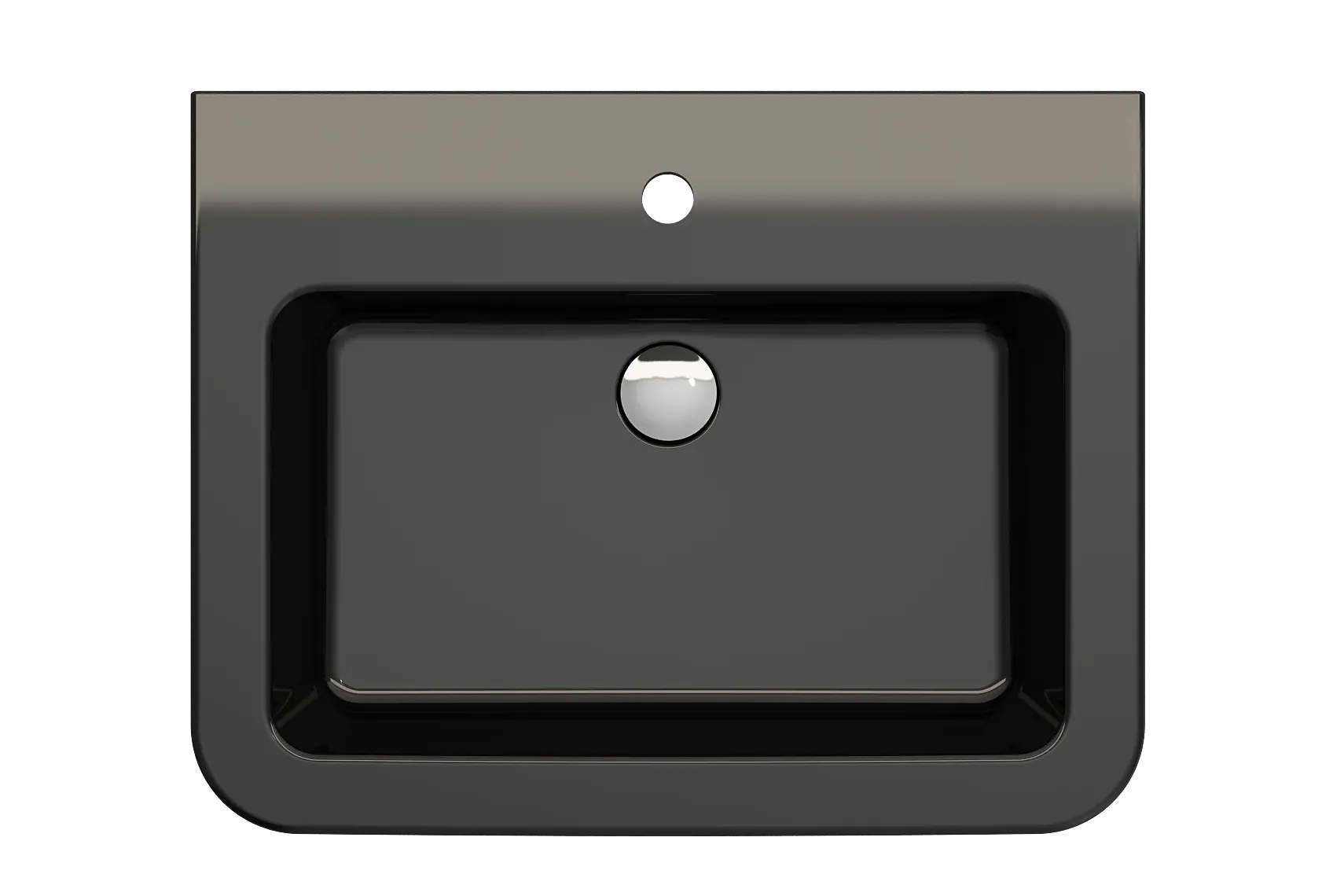 BOCCHI Parma 26" Rectangle Wallmount Fireclay Bathroom Sink, Black, Single Faucet Hole, 1123-005-0126