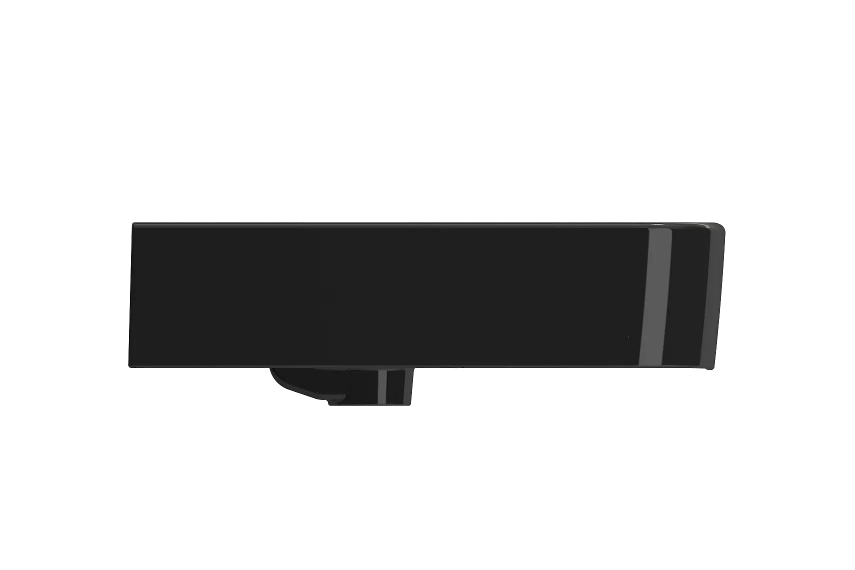 BOCCHI Parma 26" Rectangle Wallmount Fireclay Bathroom Sink, Black, Single Faucet Hole, 1123-005-0126