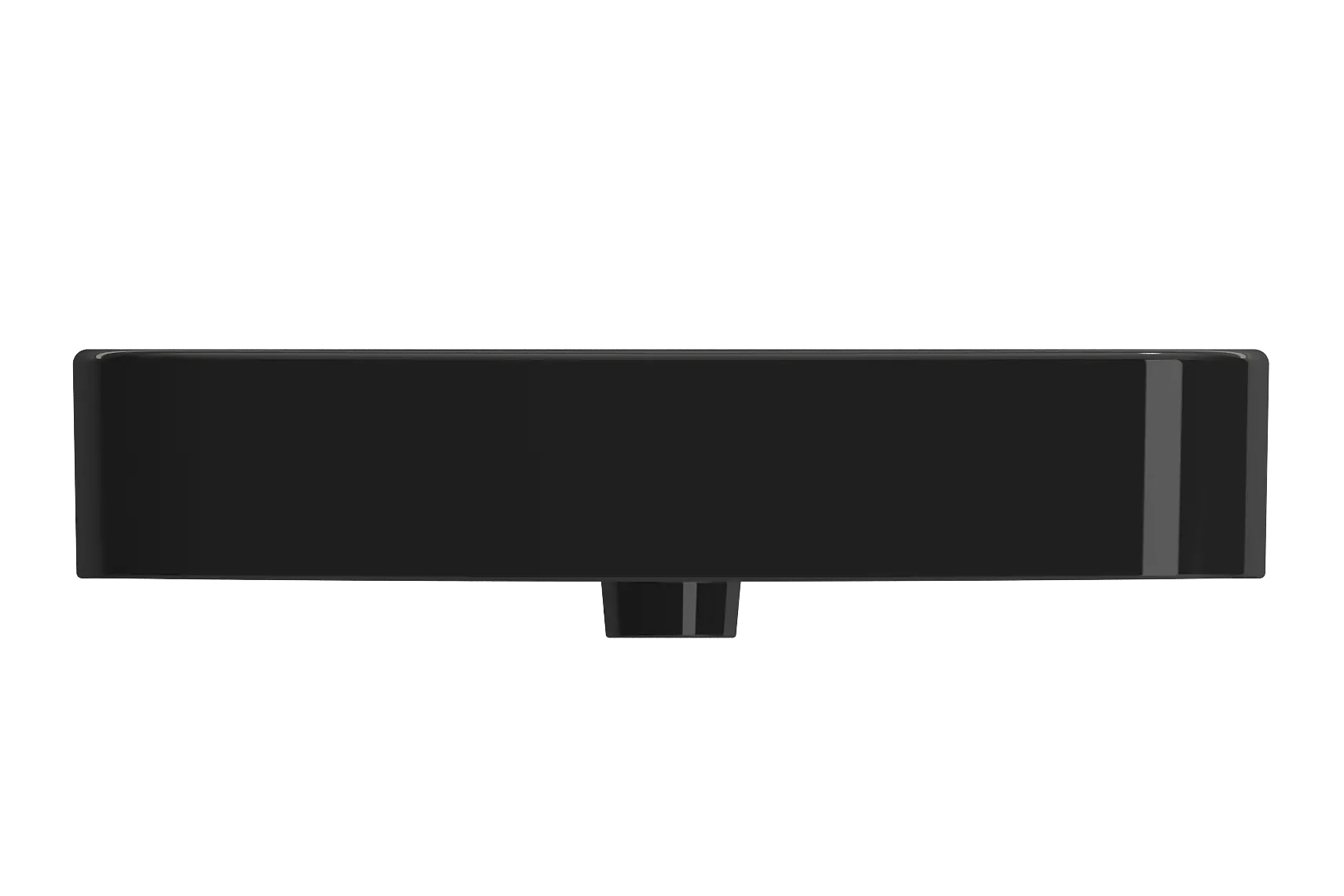 BOCCHI Parma 26" Rectangle Wallmount Fireclay Bathroom Sink, Black, Single Faucet Hole, 1123-005-0126
