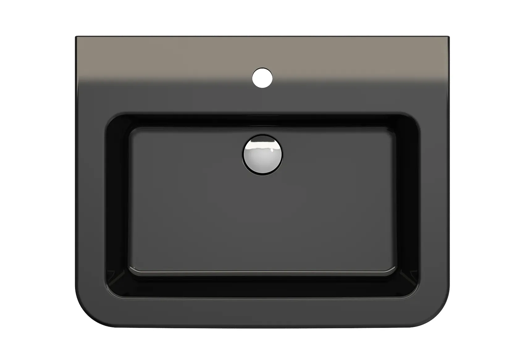 BOCCHI Parma 26" Rectangle Wallmount Fireclay Bathroom Sink, Black, Single Faucet Hole, 1123-005-0126