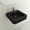 BOCCHI Parma 20" Rectangle Wallmount Fireclay Bathroom Sink, Matte Black, Single Faucet Hole, 1122-004-0126