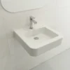 BOCCHI Parma 20" Rectangle Wallmount Fireclay Bathroom Sink, White, Single Faucet Hole, 1122-001-0126