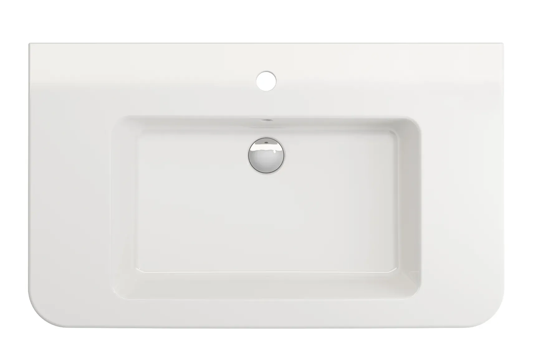 BOCCHI Parma 34" Rectangle Wallmount Fireclay Bathroom Sink, White, Single Faucet Hole, 1124-001-0126