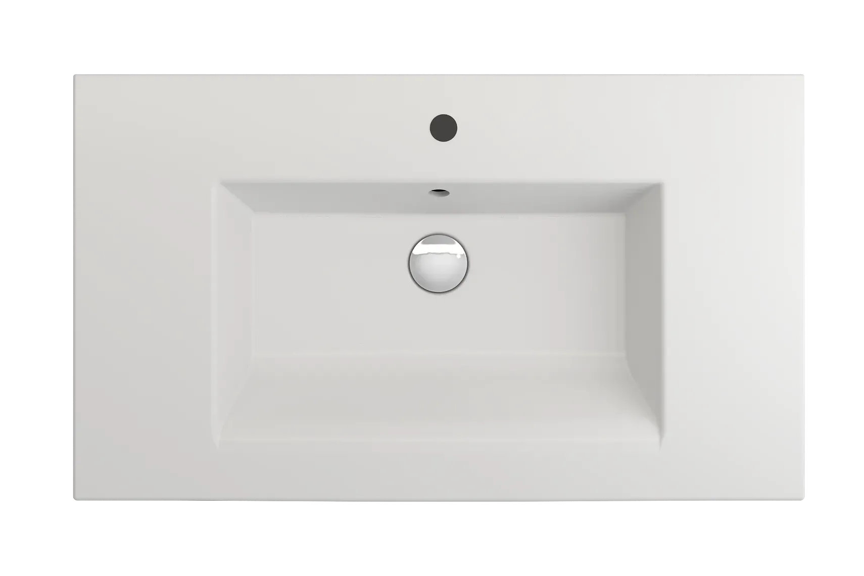 BOCCHI Ravenna 32" Rectangle Wallmount Fireclay Bathroom Sink, Matte White, Single Faucet Hole, 1113-002-0126