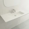 BOCCHI Ravenna 41" Rectangle Wallmount Fireclay Bathroom Sink, White, 3 Faucet Hole, 1105-001-0127