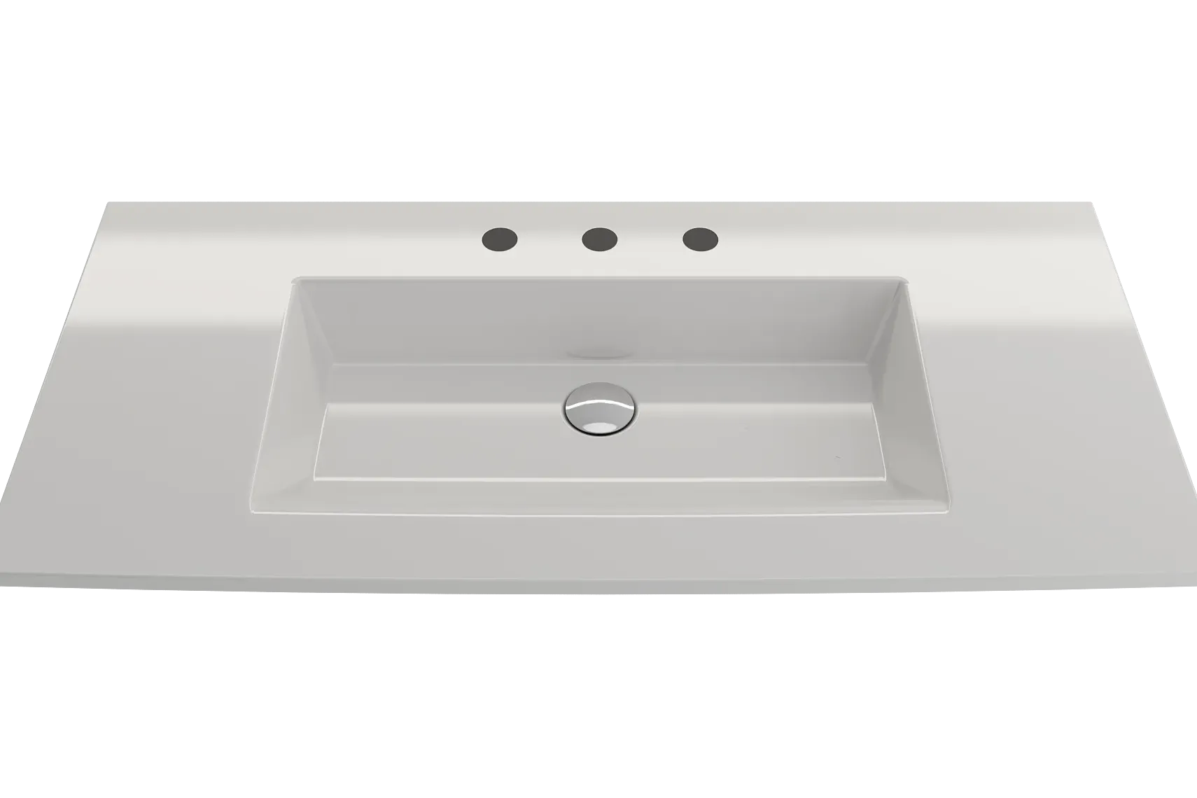 BOCCHI Ravenna 41" Rectangle Wallmount Fireclay Bathroom Sink, White, 3 Faucet Hole, 1105-001-0127