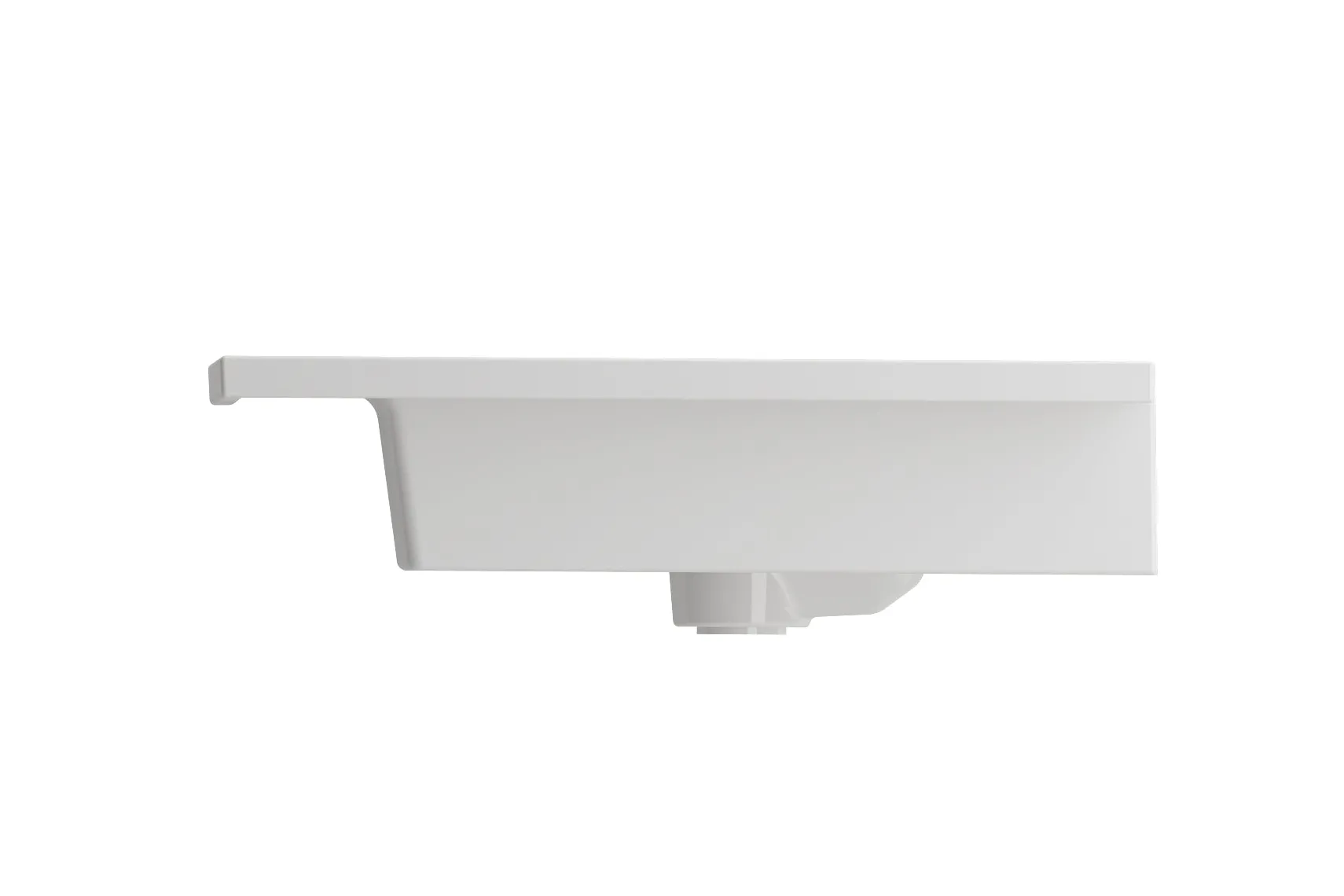 BOCCHI Ravenna 41" Rectangle Wallmount Fireclay Bathroom Sink, White, 3 Faucet Hole, 1105-001-0127