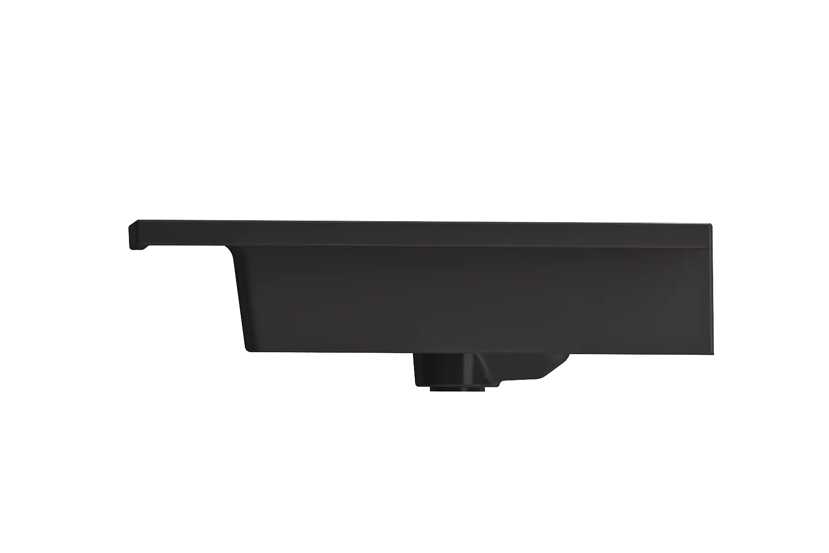 BOCCHI Ravenna 41" Rectangle Wallmount Fireclay Bathroom Sink, Matte Black, Single Faucet Hole, 1105-004-0126