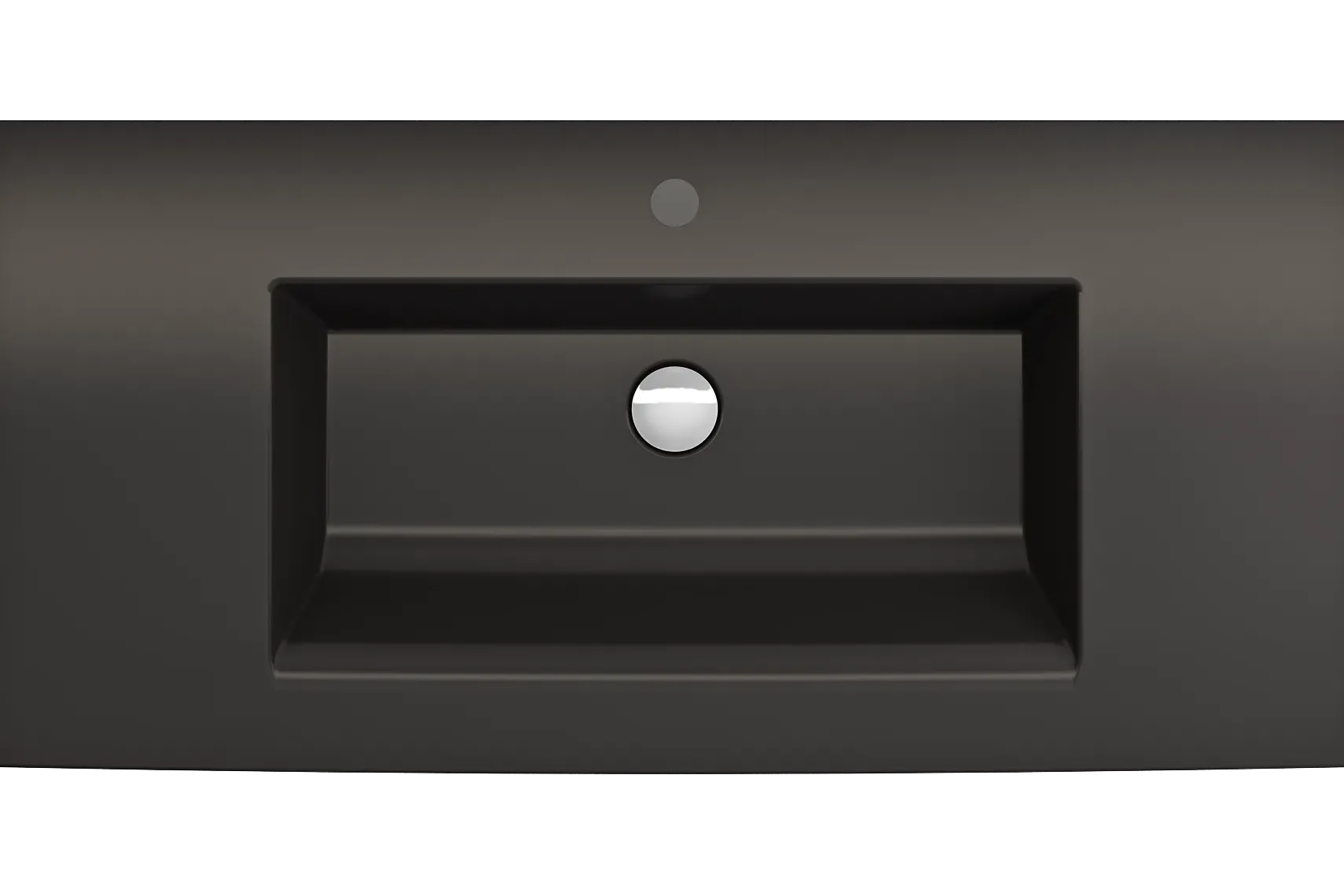 BOCCHI Ravenna 41" Rectangle Wallmount Fireclay Bathroom Sink, Matte Black, Single Faucet Hole, 1105-004-0126