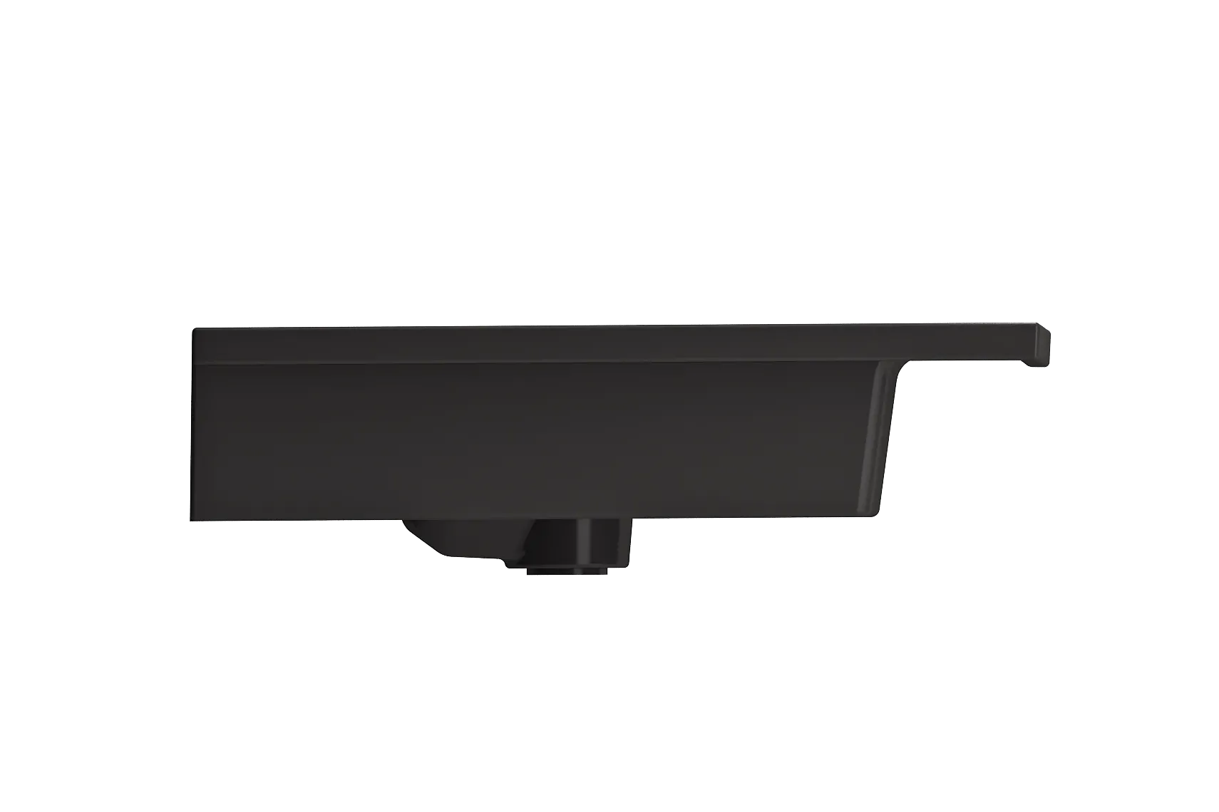 BOCCHI Ravenna 41" Rectangle Wallmount Fireclay Bathroom Sink, Matte Black, Single Faucet Hole, 1105-004-0126