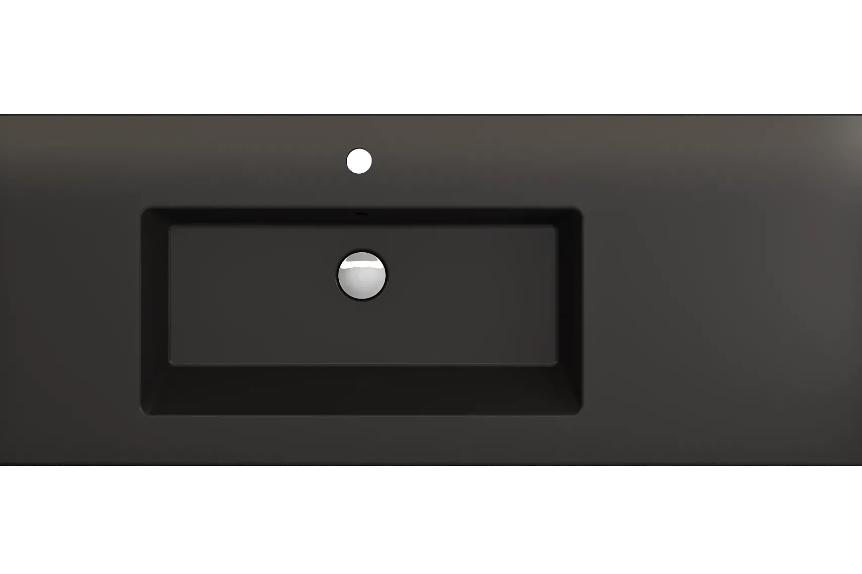 BOCCHI Ravenna 48" Rectangle Wallmount Fireclay Bathroom Sink, Matte Black , Single Faucet Hole, 1305-004-0126