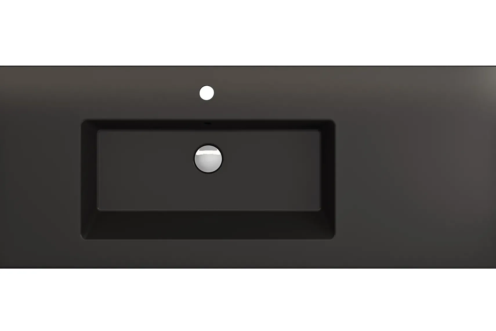 BOCCHI Ravenna 48" Rectangle Wallmount Fireclay Bathroom Sink, Matte Black , Single Faucet Hole, 1305-004-0126