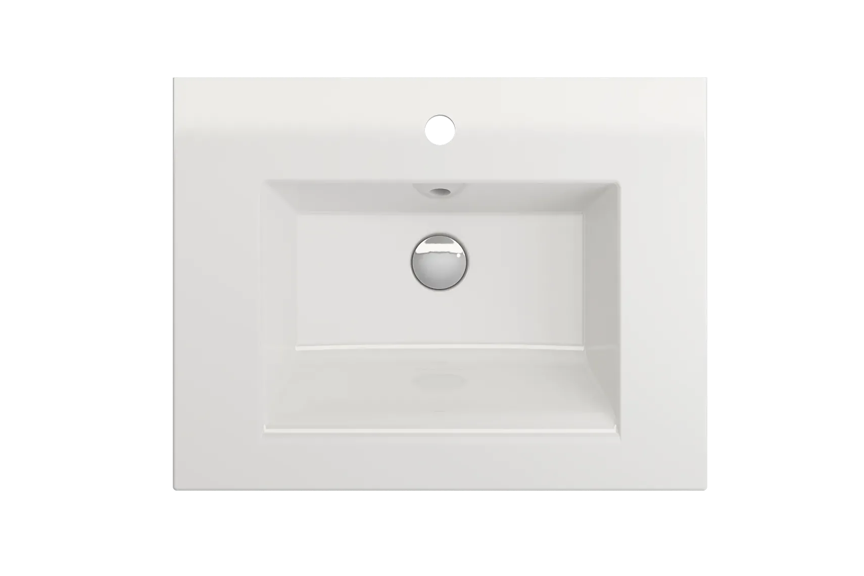 BOCCHI Ravenna 25" Rectangle Wallmount Fireclay Bathroom Sink, White, Single Faucet Hole, 1161-001-0126