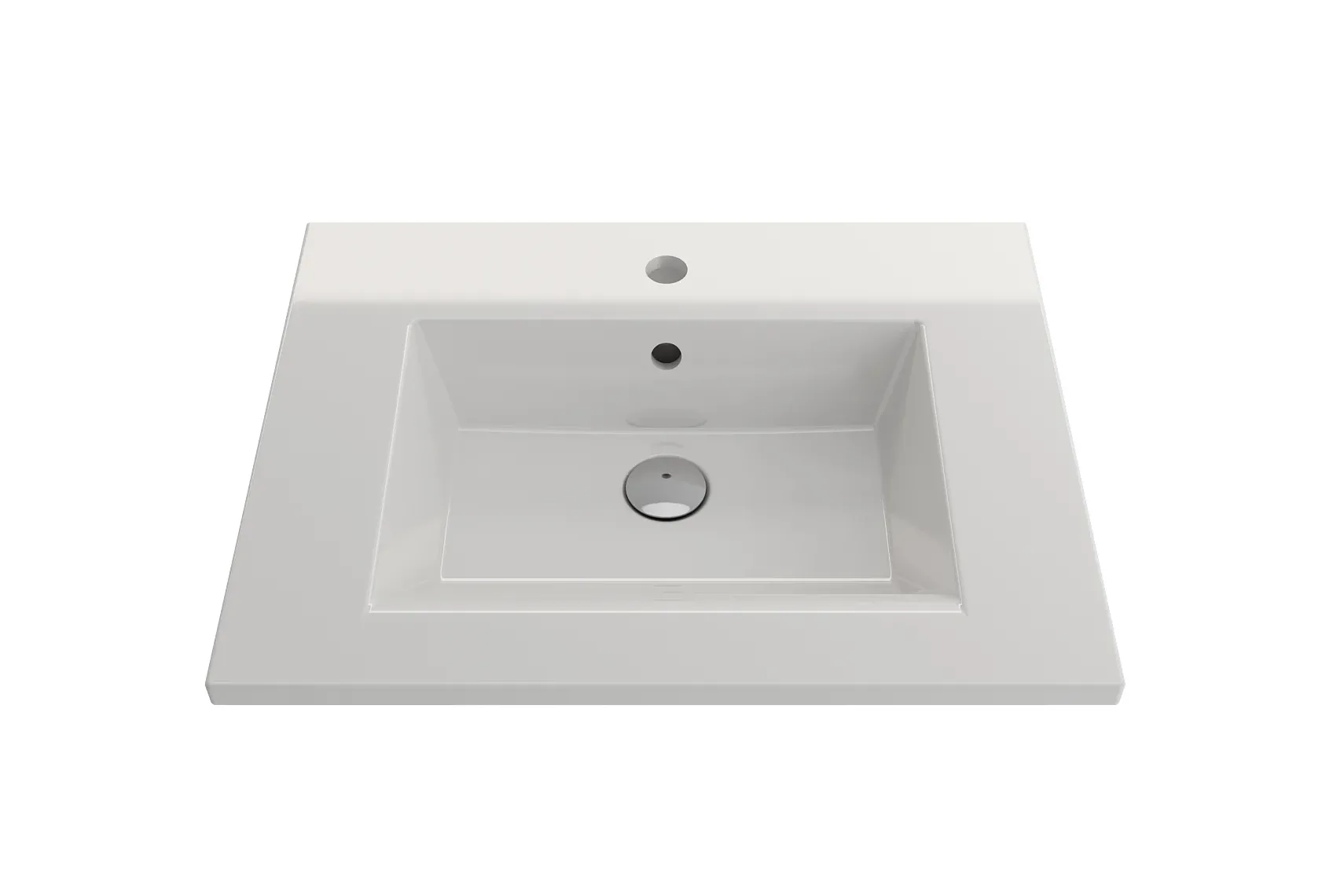 BOCCHI Ravenna 25" Rectangle Wallmount Fireclay Bathroom Sink, White, Single Faucet Hole, 1161-001-0126