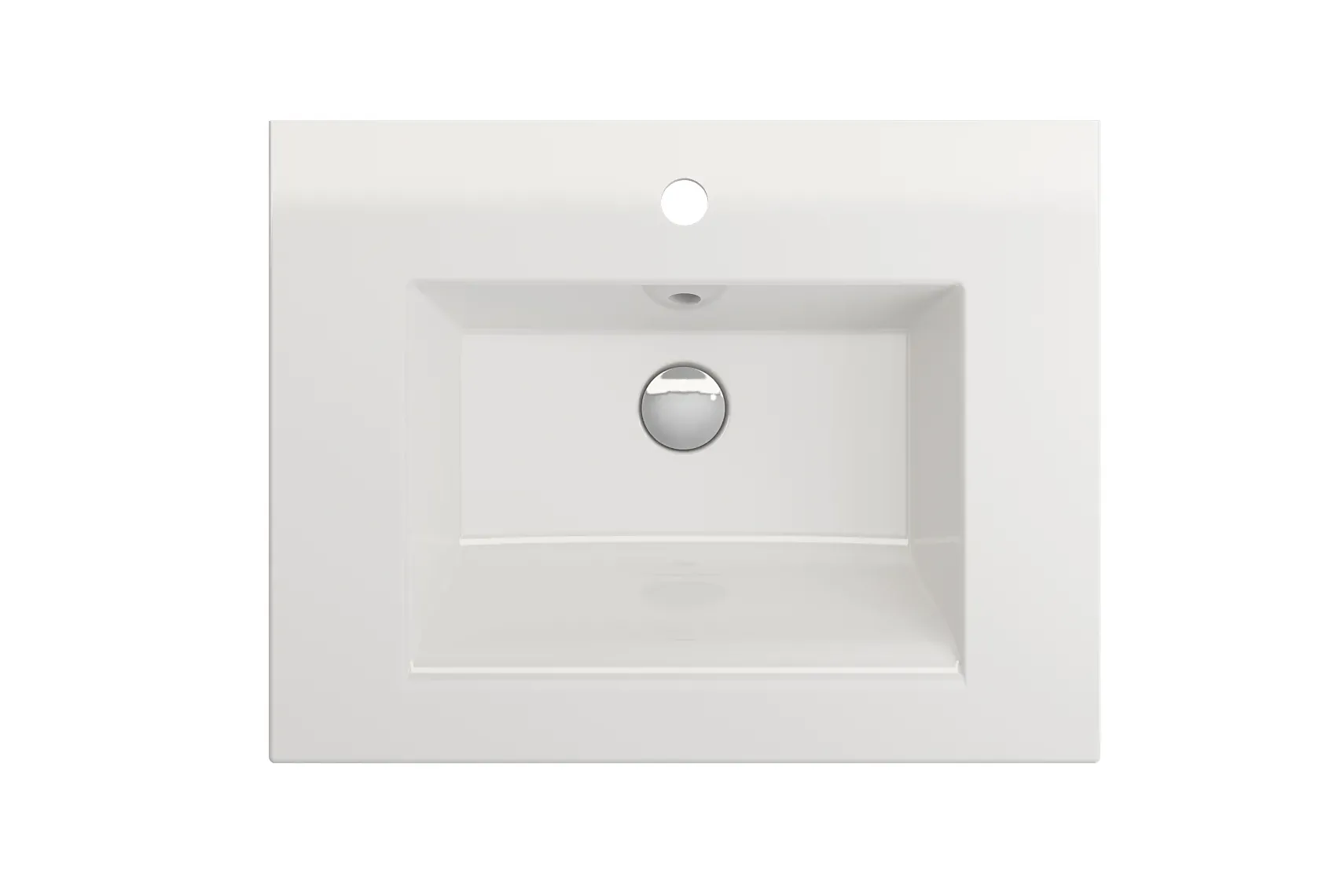 BOCCHI Ravenna 25" Rectangle Wallmount Fireclay Bathroom Sink, White, Single Faucet Hole, 1161-001-0126