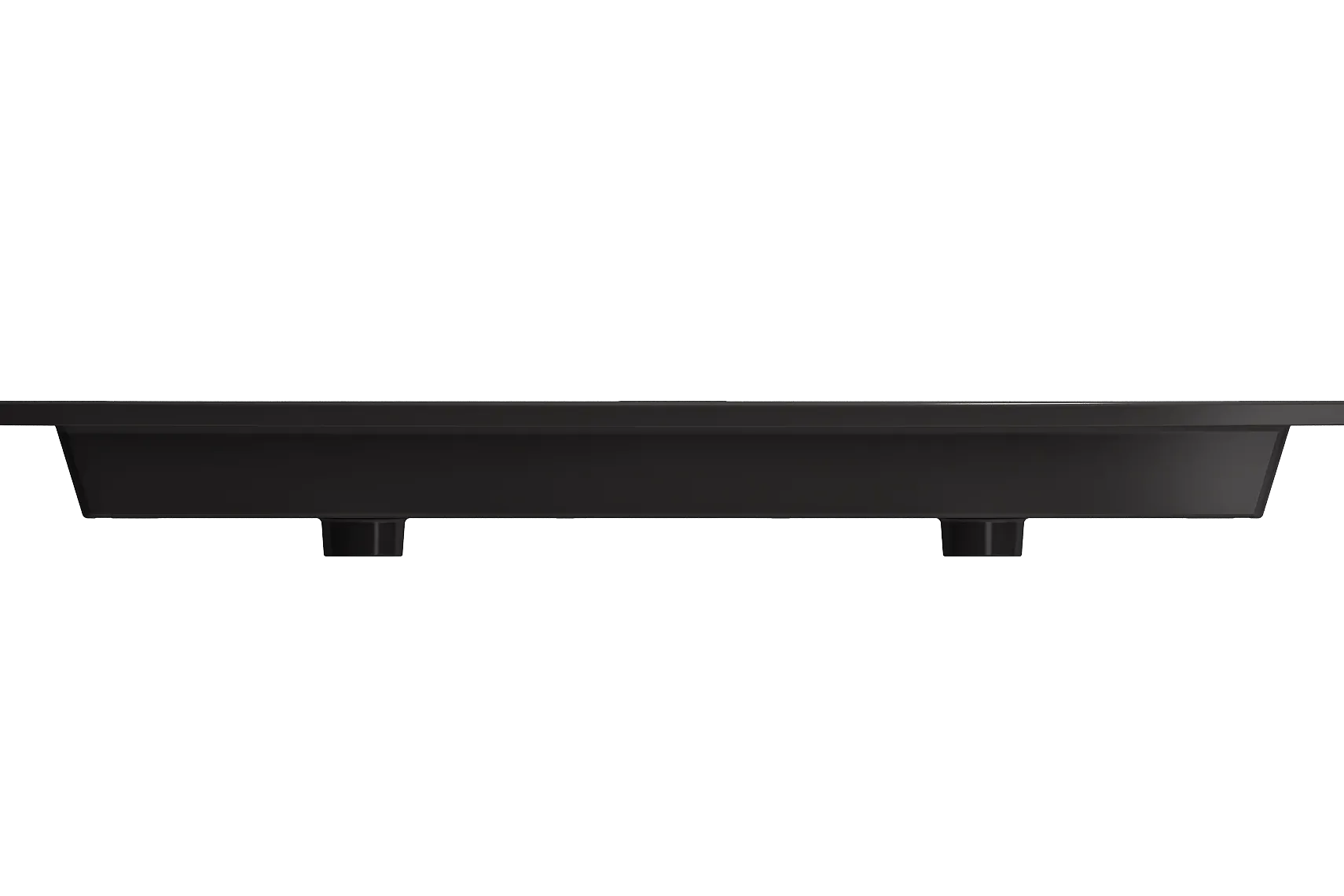 BOCCHI Ravenna 48" Rectangle Wallmount Fireclay Bathroom Sink, Double Basin, Matte Black, Single Faucet Hole, 1111-004-0132
