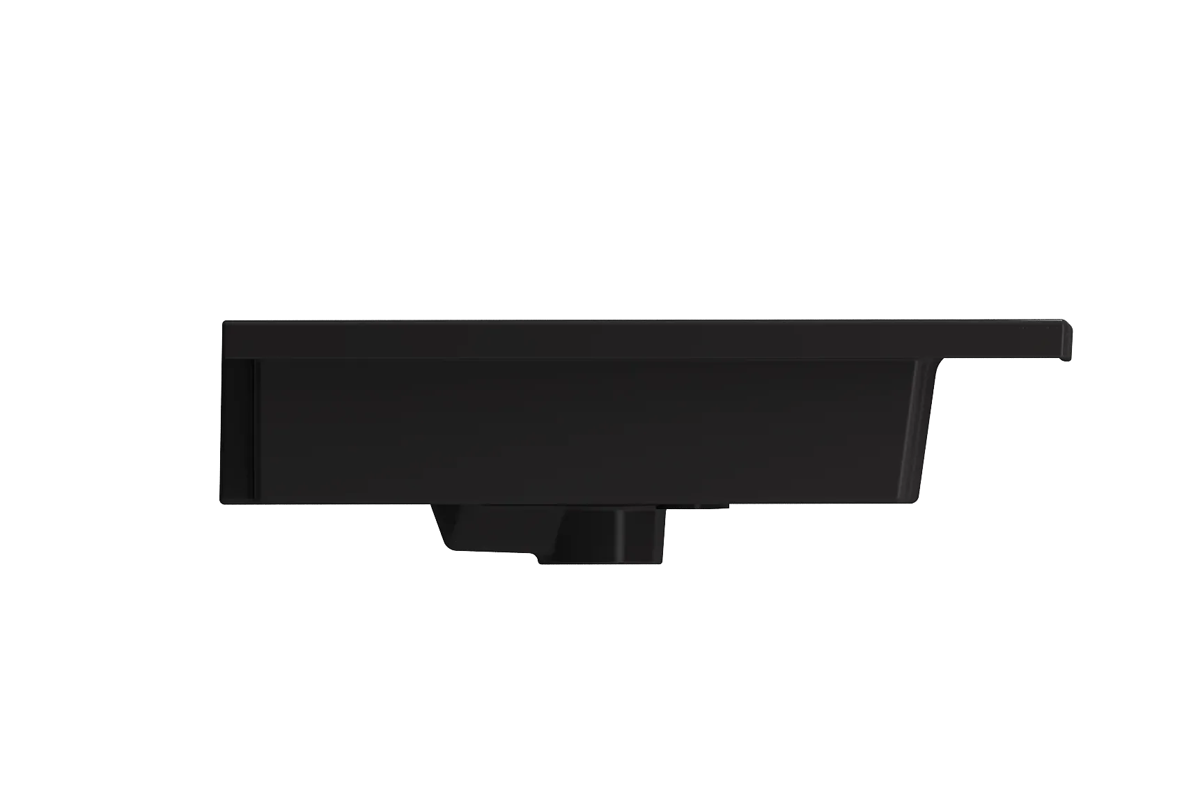 BOCCHI Ravenna 48" Rectangle Wallmount Fireclay Bathroom Sink, Double Basin, Matte Black, Single Faucet Hole, 1111-004-0132