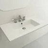 BOCCHI Ravenna 32" Rectangle Wallmount Fireclay Bathroom Sink, White, Single Faucet Hole, 1113-001-0126