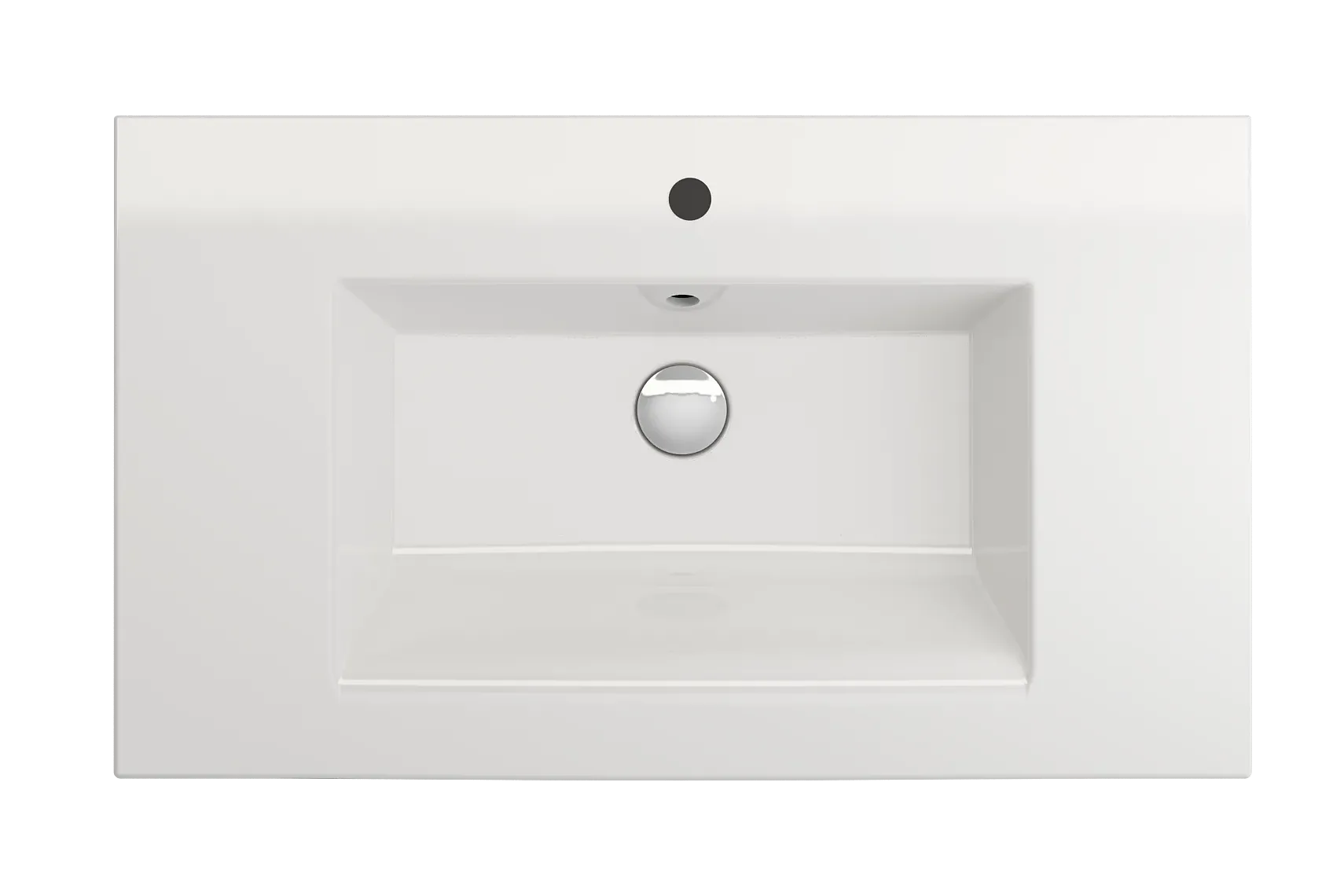 BOCCHI Ravenna 32" Rectangle Wallmount Fireclay Bathroom Sink, White, Single Faucet Hole, 1113-001-0126