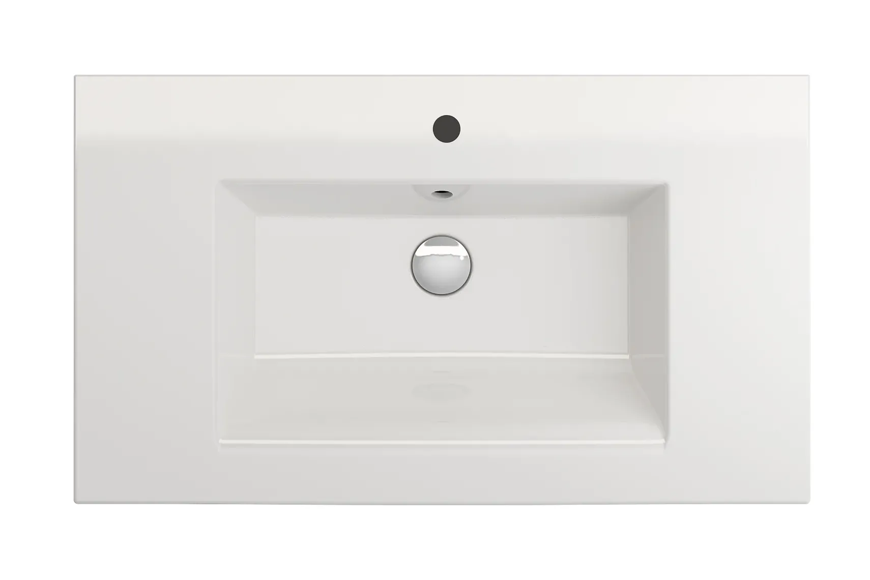 BOCCHI Ravenna 32" Rectangle Wallmount Fireclay Bathroom Sink, White, Single Faucet Hole, 1113-001-0126