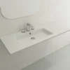 BOCCHI Ravenna 48" Rectangle Wallmount Fireclay Bathroom Sink, Matte White, 3 Faucet Hole, 1305-002-0127