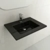 BOCCHI Ravenna 25" Rectangle Wallmount Fireclay Bathroom Sink, Black, Single Faucet Hole, 1161-005-0126