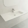 BOCCHI Ravenna 41" Rectangle Wallmount Fireclay Bathroom Sink, White, Single Faucet Hole, 1105-001-0126