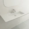 BOCCHI Ravenna 41" Rectangle Wallmount Fireclay Bathroom Sink, Matte White, 3 Faucet Hole, 1105-002-0127