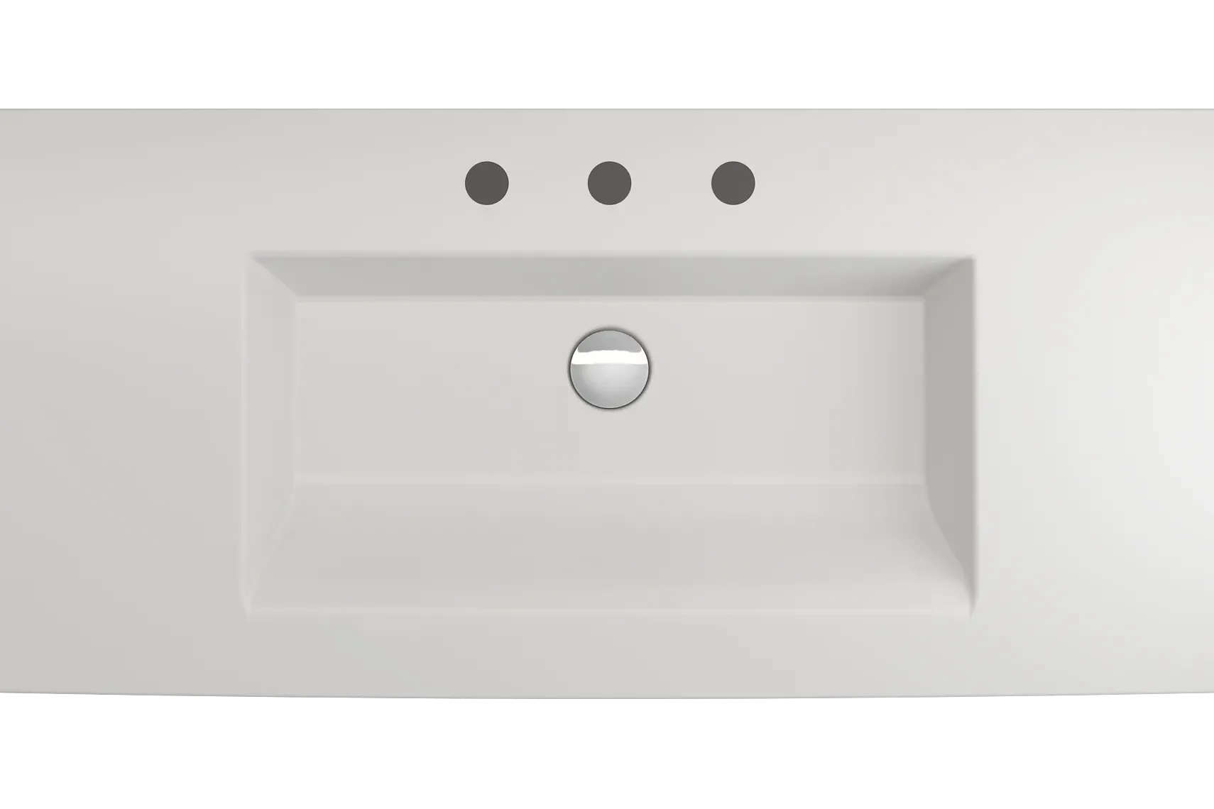 BOCCHI Ravenna 41" Rectangle Wallmount Fireclay Bathroom Sink, Matte White, 3 Faucet Hole, 1105-002-0127