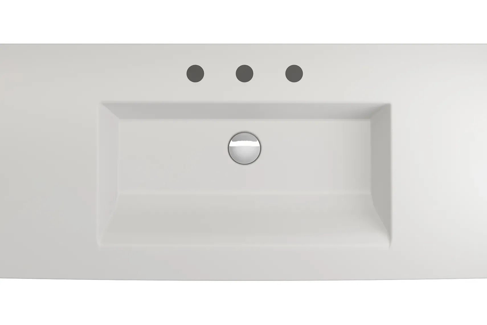 BOCCHI Ravenna 41" Rectangle Wallmount Fireclay Bathroom Sink, Matte White, 3 Faucet Hole, 1105-002-0127
