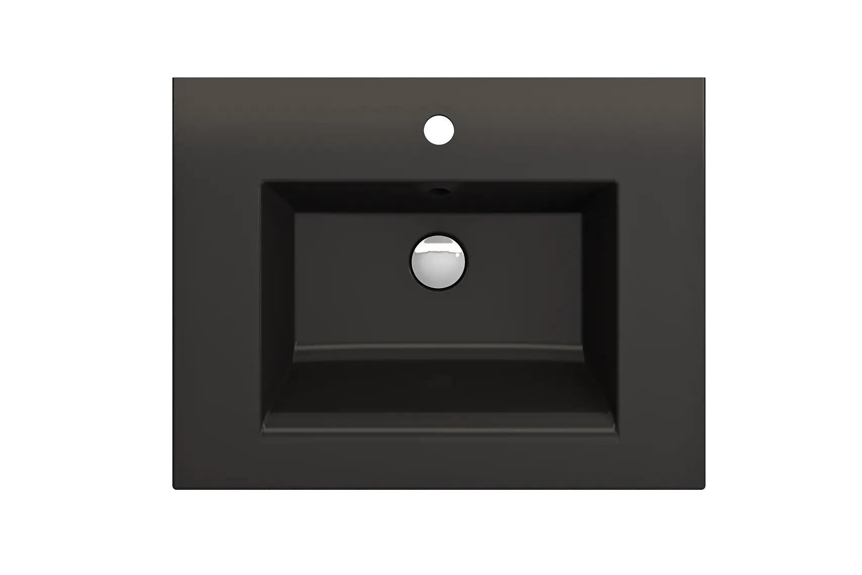 BOCCHI Ravenna 25" Rectangle Wallmount Fireclay Bathroom Sink, Matte Black, Single Faucet Hole, 1161-004-0126