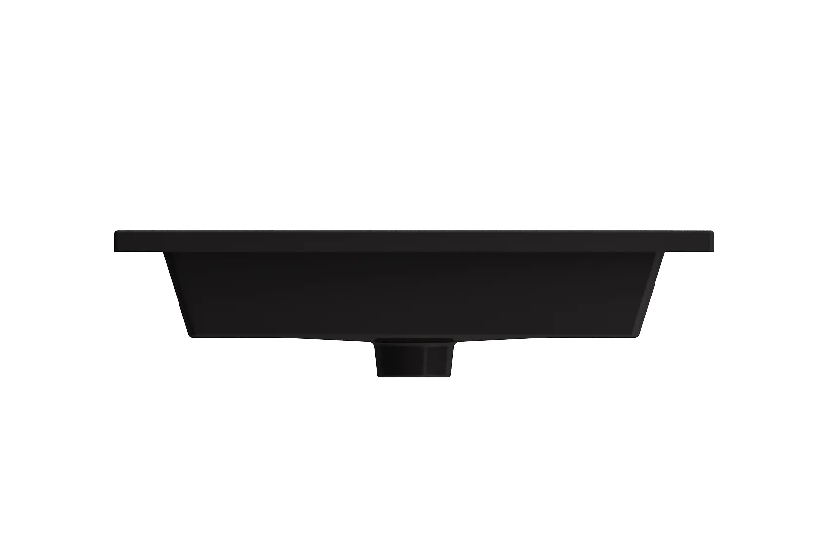BOCCHI Ravenna 25" Rectangle Wallmount Fireclay Bathroom Sink, Matte Black, Single Faucet Hole, 1161-004-0126