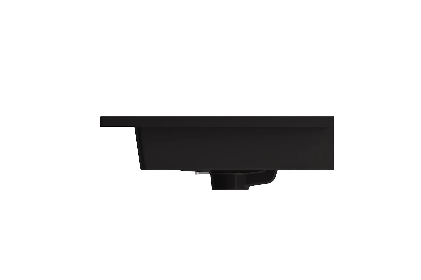 BOCCHI Ravenna 25" Rectangle Wallmount Fireclay Bathroom Sink, Matte Black, Single Faucet Hole, 1161-004-0126
