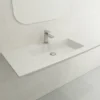 BOCCHI Ravenna 41" Rectangle Wallmount Fireclay Bathroom Sink, Matte White, Single Faucet Hole, 1105-002-0126