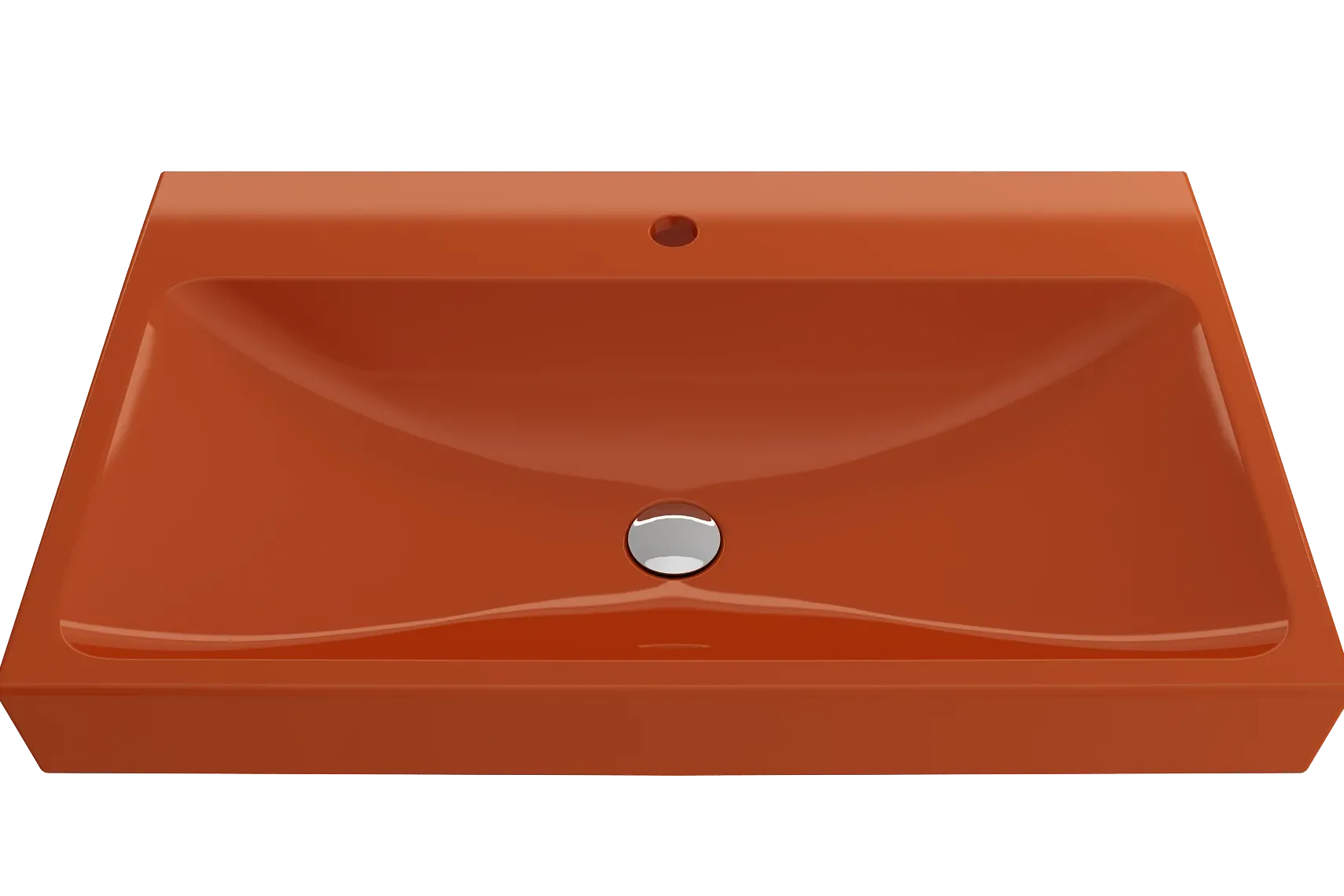 BOCCHI Scala 32" Rectangle Wallmount Fireclay Bathroom Sink, Orange, Single Faucet Hole, 1078-012-0126