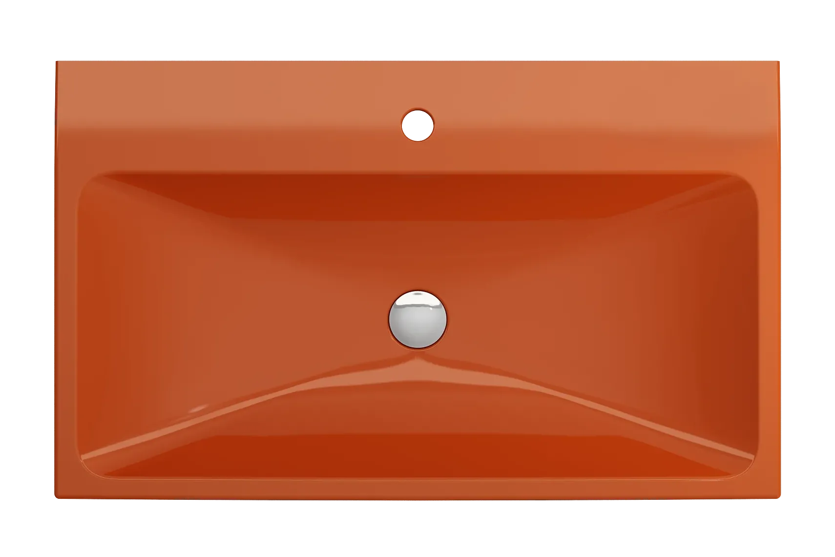BOCCHI Scala 32" Rectangle Wallmount Fireclay Bathroom Sink, Orange, Single Faucet Hole, 1078-012-0126