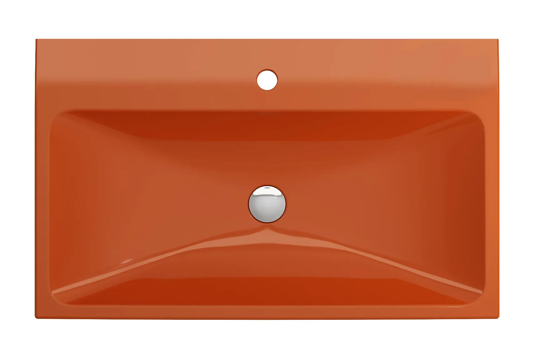 BOCCHI Scala 32" Rectangle Wallmount Fireclay Bathroom Sink, Orange, Single Faucet Hole, 1078-012-0126