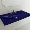BOCCHI Scala 40" Rectangle Wallmount Fireclay Bathroom Sink, Sapphire Blue, 3 Faucet Hole, 1079-010-0127