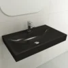 BOCCHI Scala 32" Rectangle Wallmount Fireclay Bathroom Sink, Matte Black, Single Faucet Hole, 1078-004-0126
