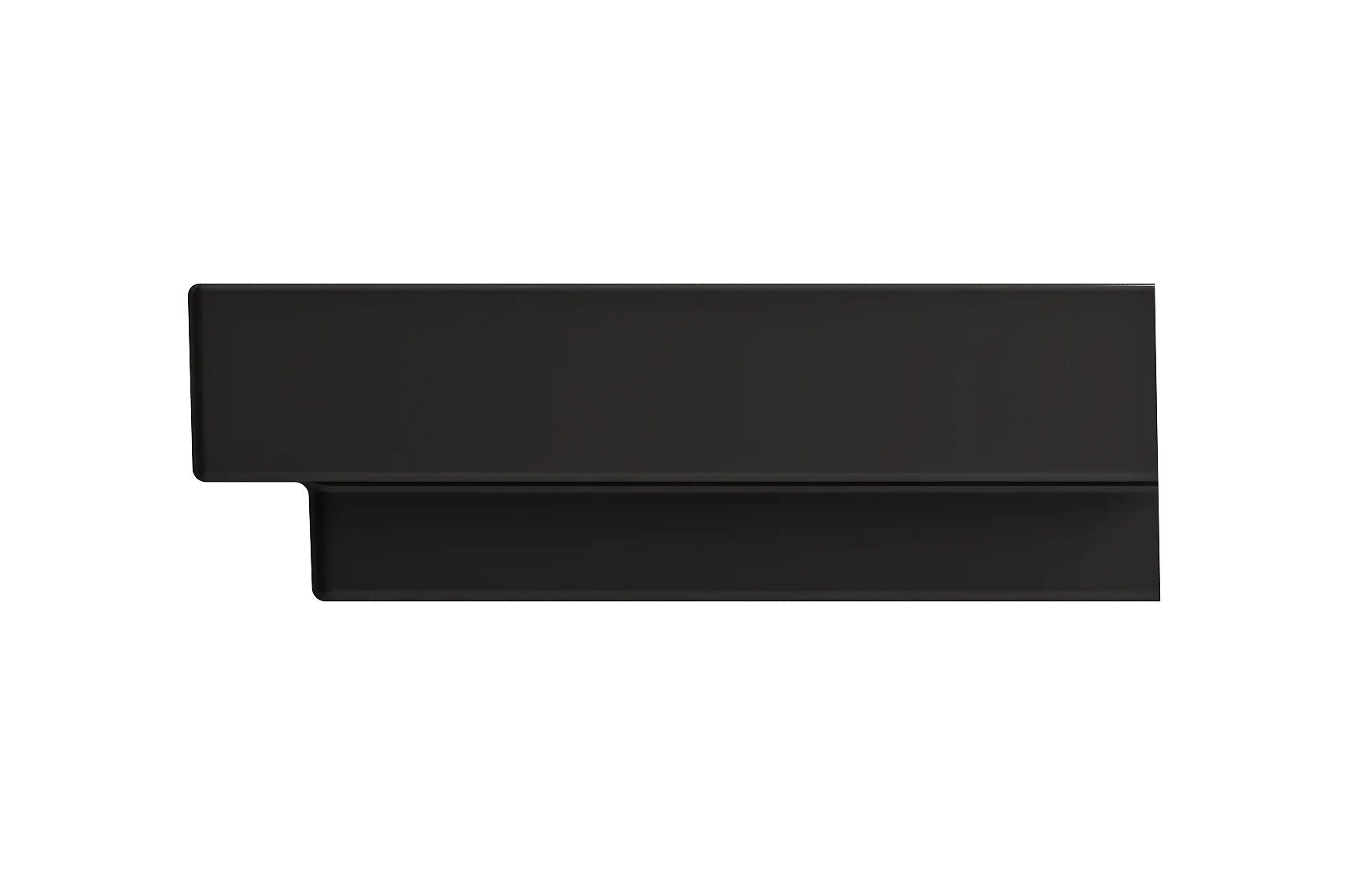 BOCCHI Scala 32" Rectangle Wallmount Fireclay Bathroom Sink, Matte Black, Single Faucet Hole, 1078-004-0126