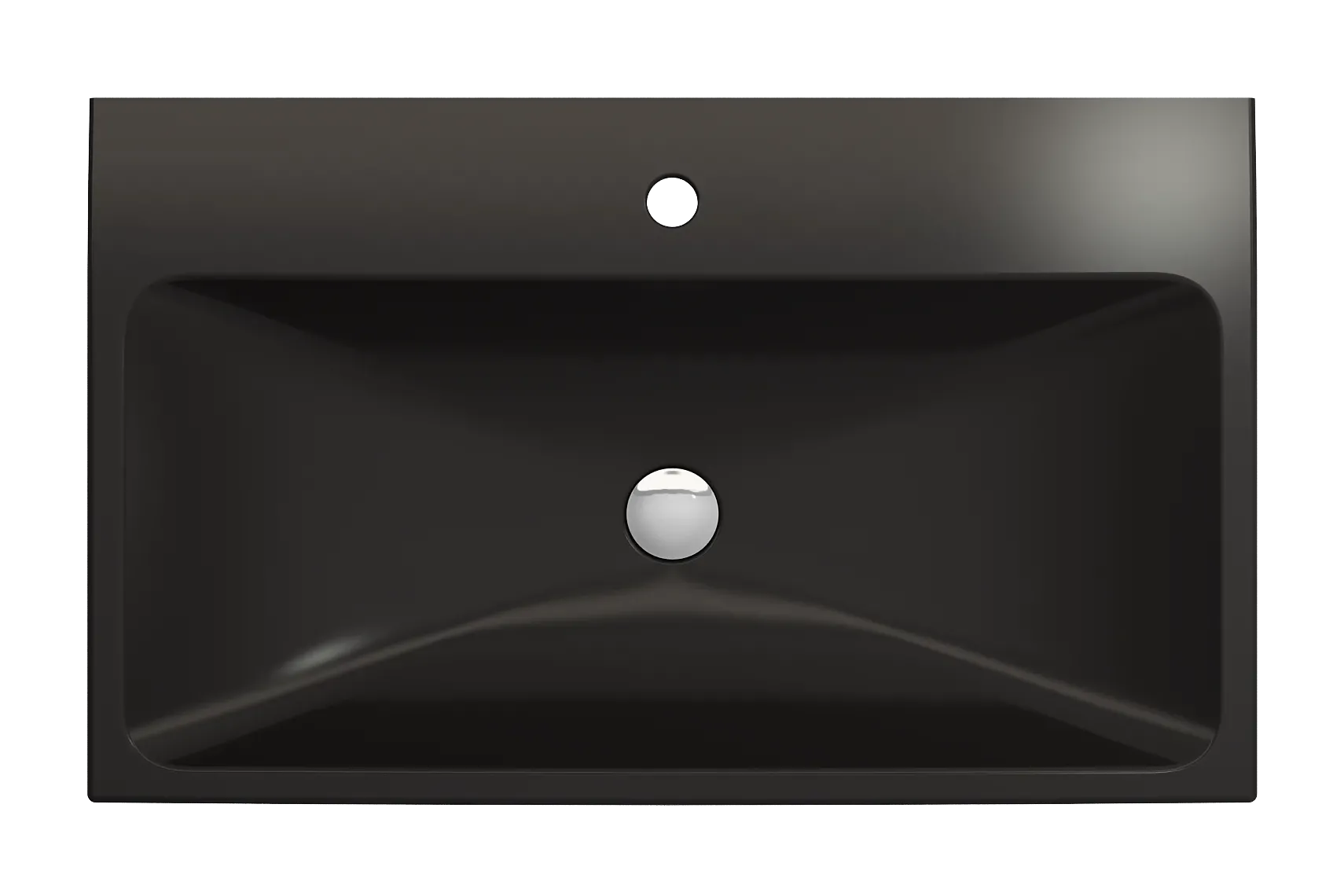 BOCCHI Scala 32" Rectangle Wallmount Fireclay Bathroom Sink, Matte Black, Single Faucet Hole, 1078-004-0126