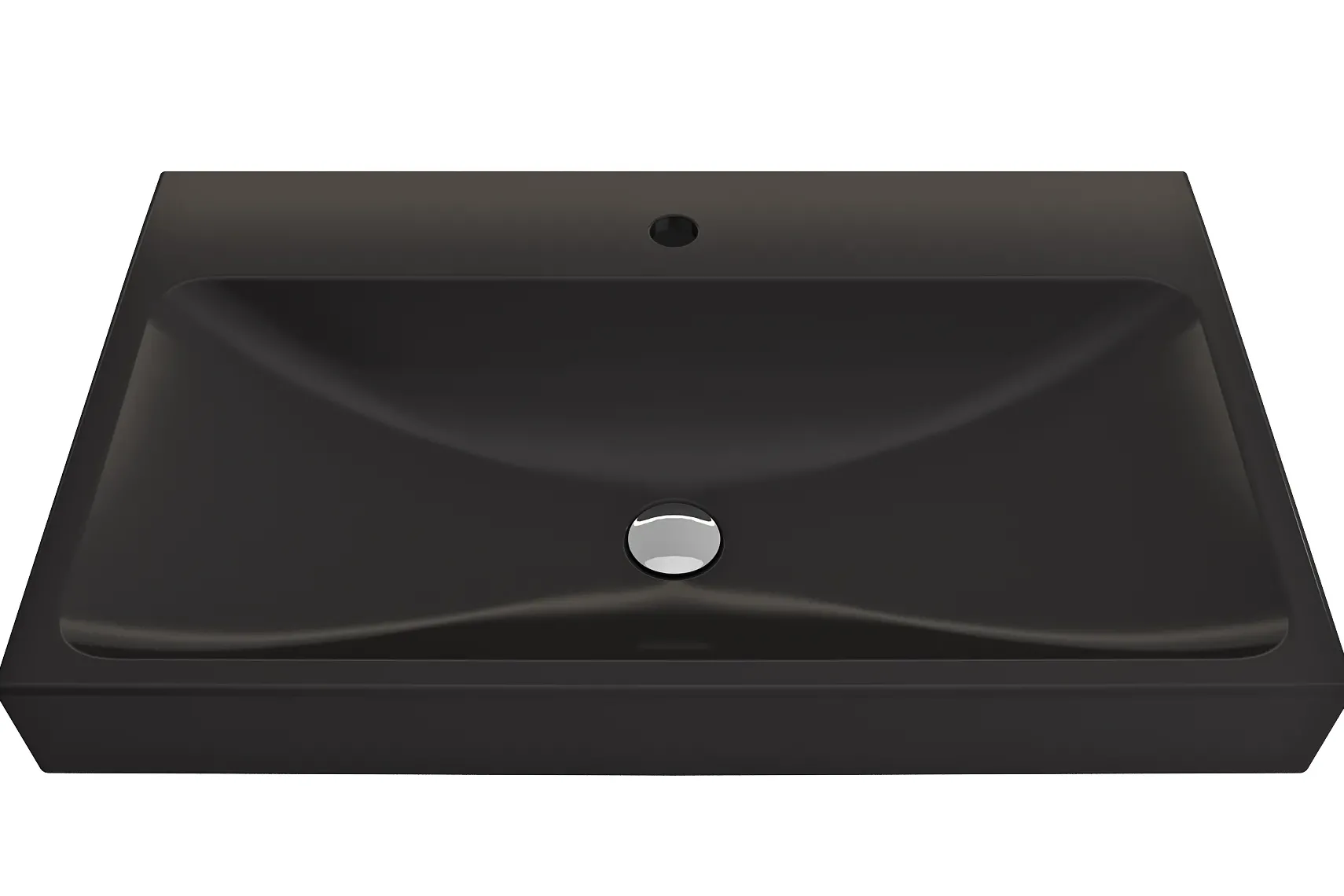 BOCCHI Scala 32" Rectangle Wallmount Fireclay Bathroom Sink, Matte Black, Single Faucet Hole, 1078-004-0126