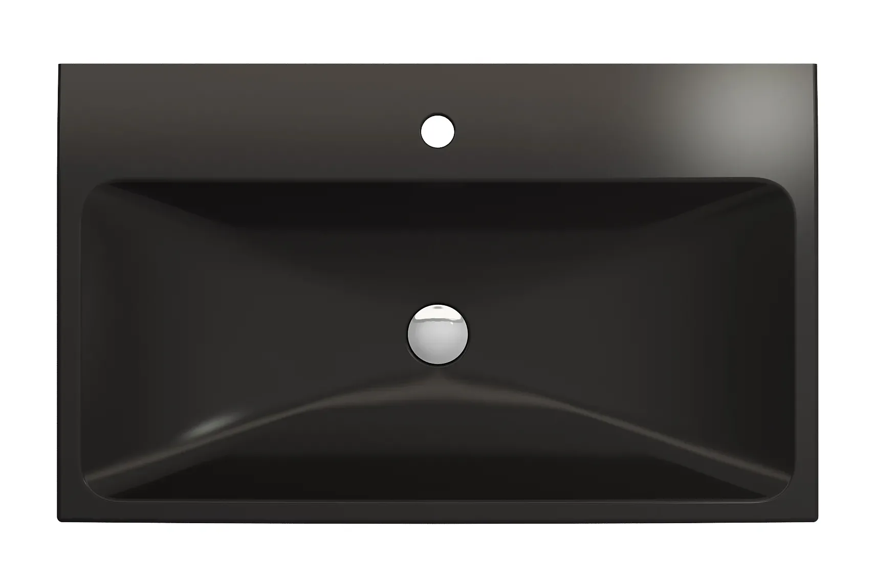 BOCCHI Scala 32" Rectangle Wallmount Fireclay Bathroom Sink, Matte Black, Single Faucet Hole, 1078-004-0126