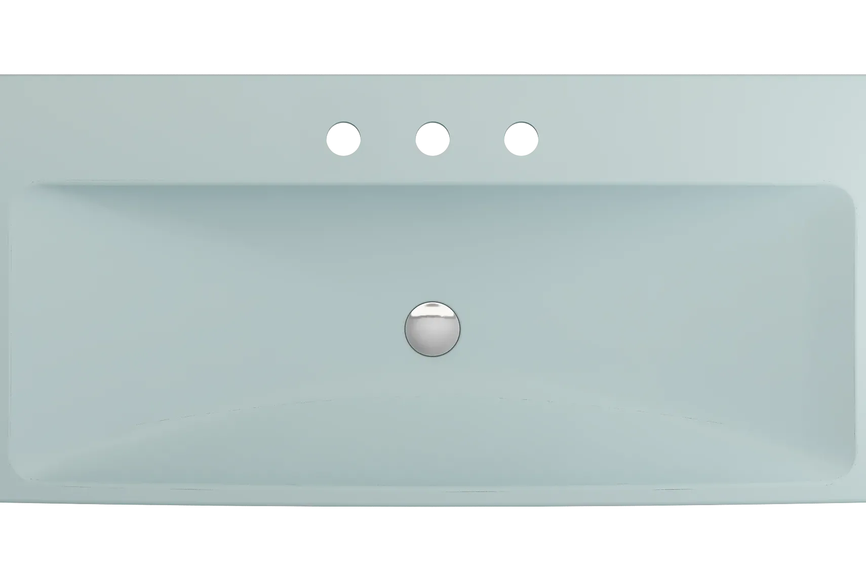 BOCCHI Scala 40" Rectangle Wallmount Fireclay Bathroom Sink, Matte Ice Blue, 3 Faucet Hole, 1079-029-0127