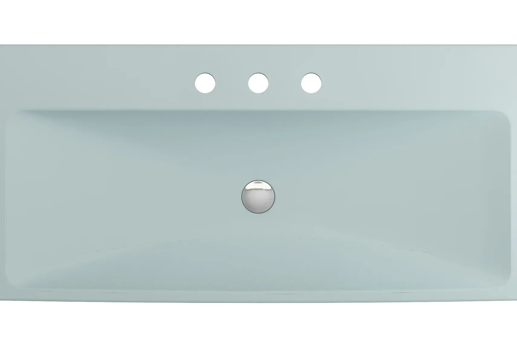 BOCCHI Scala 40" Rectangle Wallmount Fireclay Bathroom Sink, Matte Ice Blue, 3 Faucet Hole, 1079-029-0127